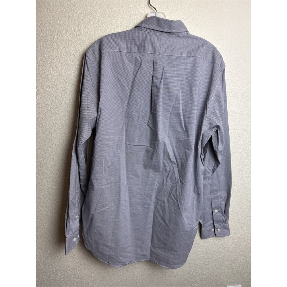 Ralph Lauren Men Large Gingham Button Down Shirt Grey White Long Sleeve L - Picture 2 of 4